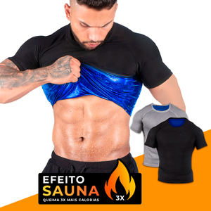 Camiseta Efeito Sauna Manga Curta Fitness e Sport - Masculina