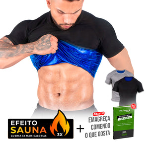 Camiseta Efeito Sauna Manga Curta Fitness e Sport - Masculina + Ebook Receitas